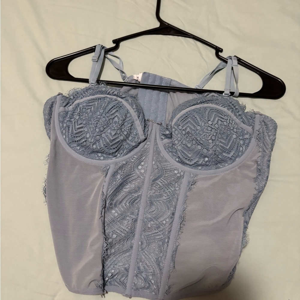 Garage Lace Bustier in Blue